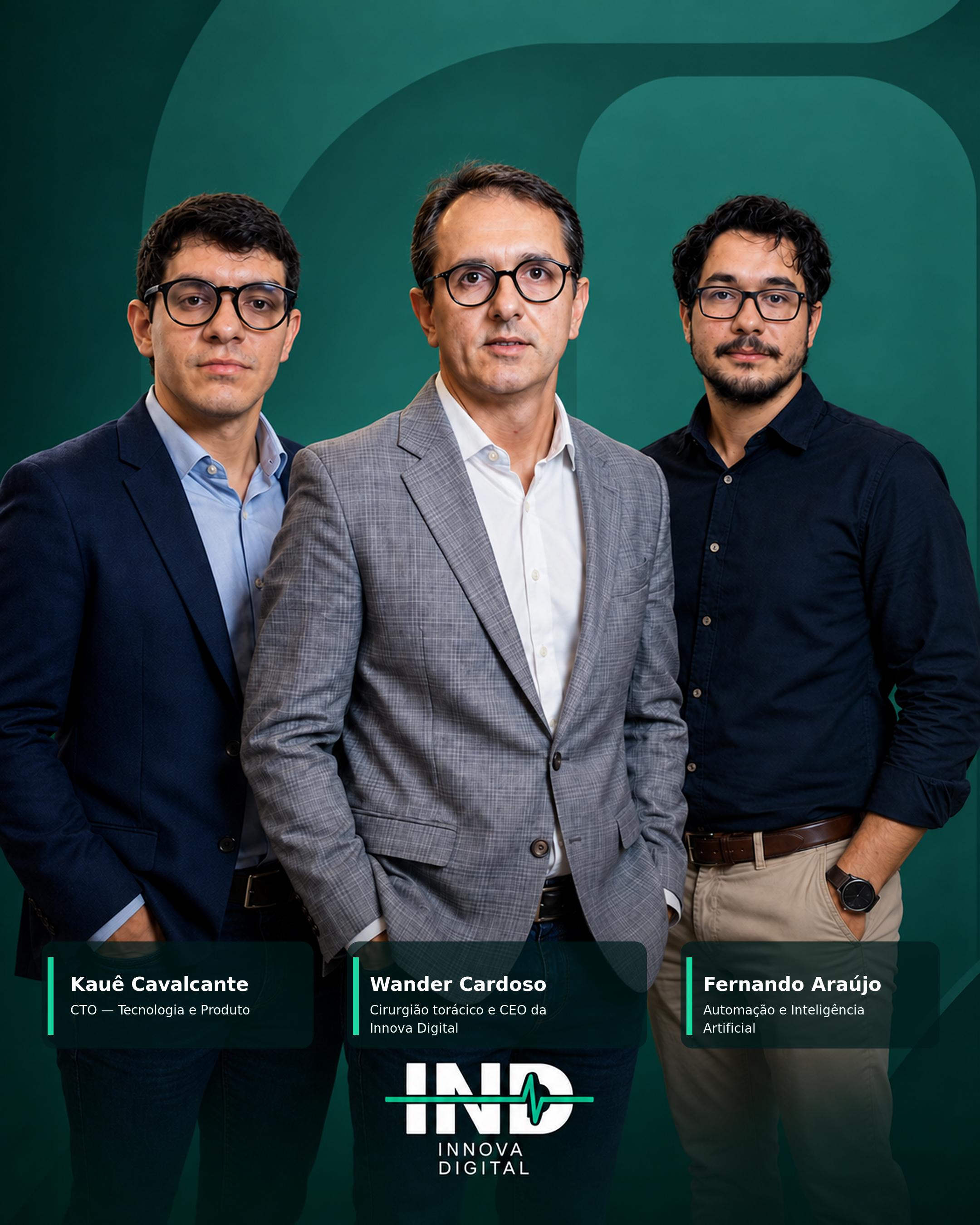 Equipe fundadora da Innova Digital - Dr. Wander Mattos Cardoso e Kauê Cavalcante